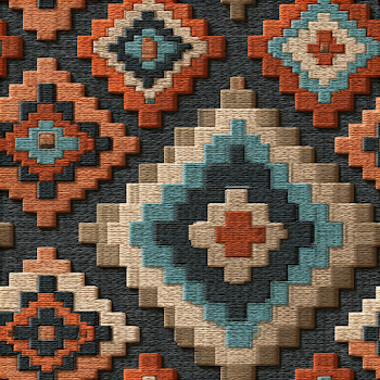 Navajo Inspired Geometric Textile Pattern