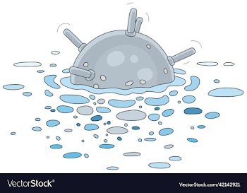 naval mine in a sea