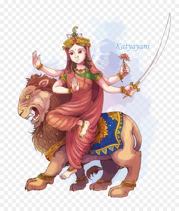 Navaratri Kātyāyanī Navadurga Kushmanda Parvati - Vector emperor interpretation of heaven 
