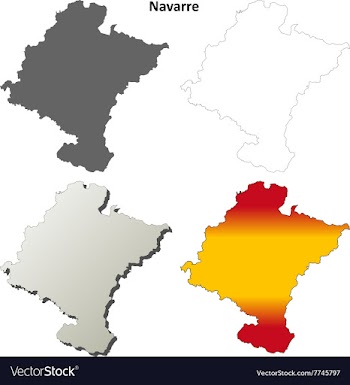 Navarre blank detailed outline map set vector image