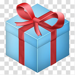 Navidad, blue gift box with re ribbon transparent background PNG clipart