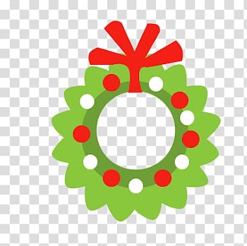 Navidad, green and red wreath transparent background PNG clipart