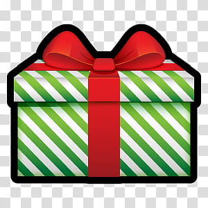 Navidad, green and white gift box with red ribbon illustration transparent background PNG clipart