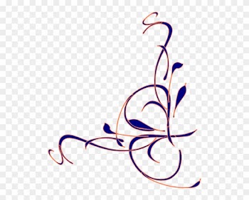 Navy Blue Wedding Clipart - White Corner Design Png