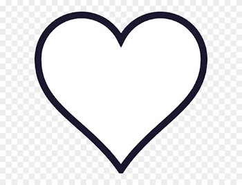 Navy Outline Heart Clip Art - White Love Heart Vector