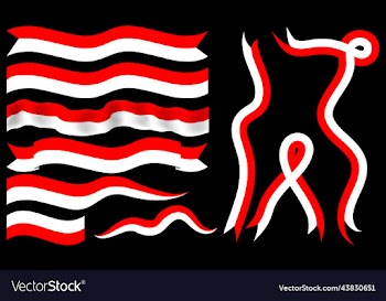ndonesian flag ribbon set