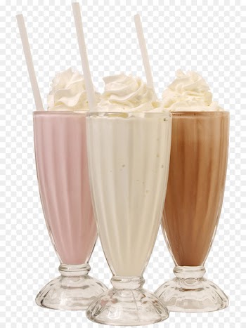 Neapolitan ice cream Milkshake Soft drink - Three cups of milk tea milk cover ice cream material free to pull 