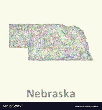 Nebraska line art map vector image