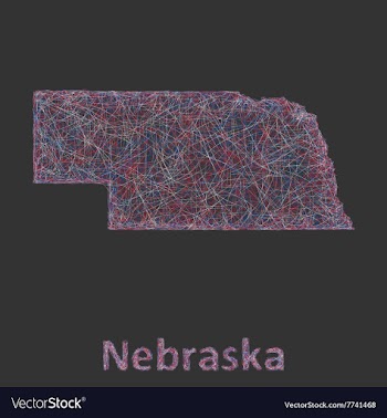 Nebraska line art map vector image