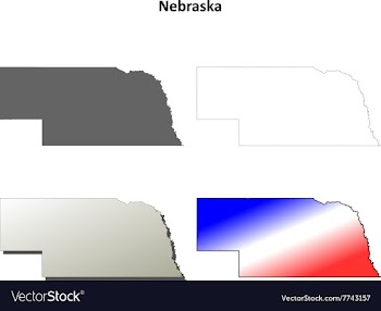Nebraska outline map set vector image