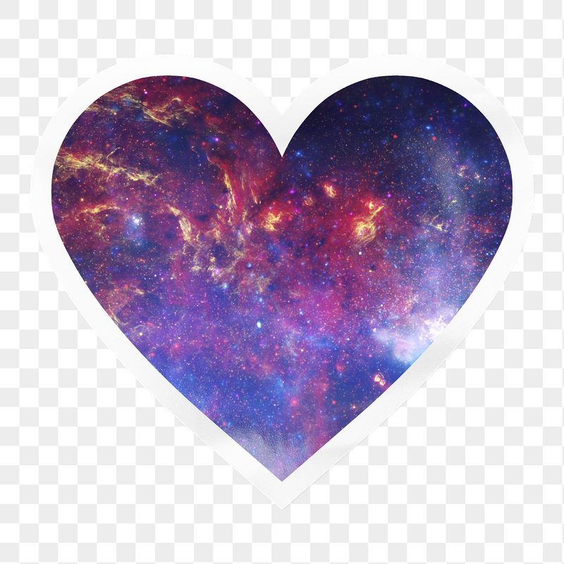 Nebula galaxy png heart badge | Free PNG - rawpixel