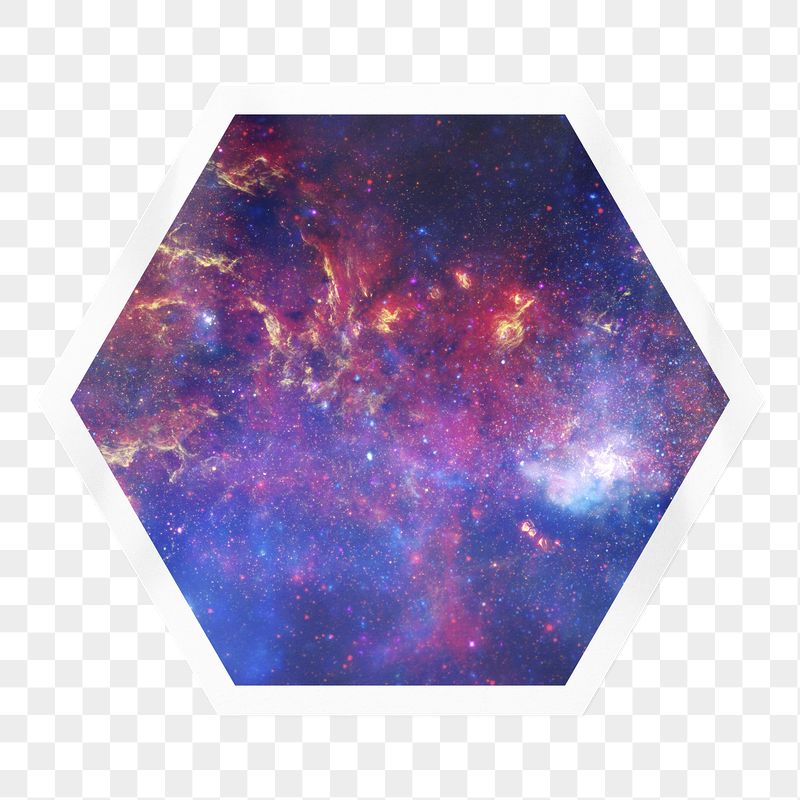Nebula galaxy png sticker, hexagon | Free PNG - rawpixel