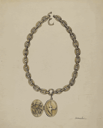 Necklace and Locket (ca.1937) by Molly | Free Photo - rawpixel