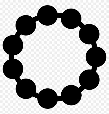 Necklace Of Black Pearls Of Short Circular Shape Comments - Alphabet A With Rose