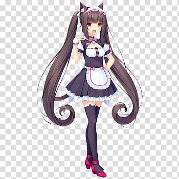 Nekopara Anime Catgirl Chocolate Neko Works, maid transparent background PNG clipart
