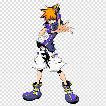 Neku, orange haired anime character transparent background PNG clipart