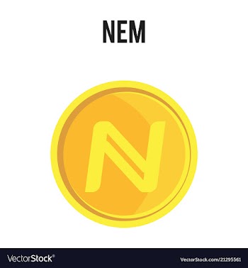 Nem accepted sign emblem crypto currency golden vector image