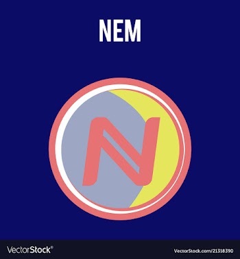 Nem accepted sign emblem crypto currency golden vector image