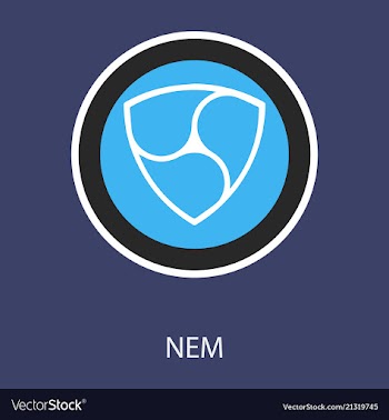Nem accepted sign emblem crypto currency golden vector image