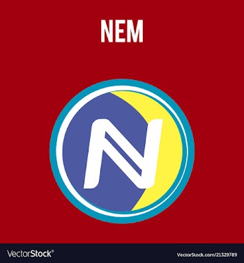 Nem accepted sign emblem crypto currency golden vector image