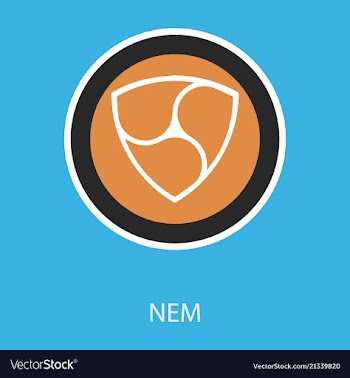 Nem accepted sign emblem crypto currency golden vector image