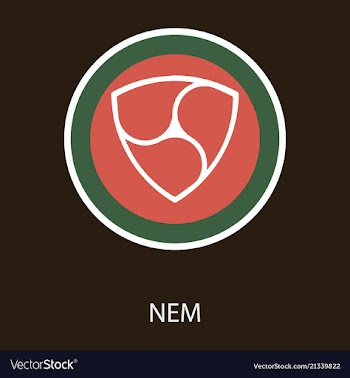 Nem accepted sign emblem crypto currency golden vector image