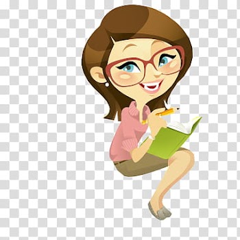 Nenas, smiling woman in pink shirt and brown shorts with pair of brown framed eyeglasses transparent background PNG clipart