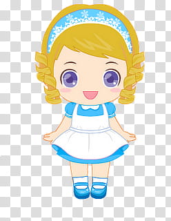 Nenas, yellow-haired female animated character transparent background PNG clipart