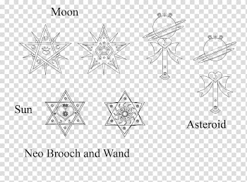 Neo Brooches and Wand Line art transparent background PNG clipart