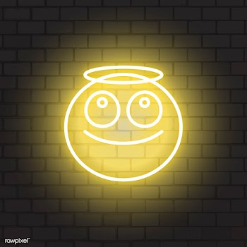 Neon angel emoji | Free stock vector - 584093