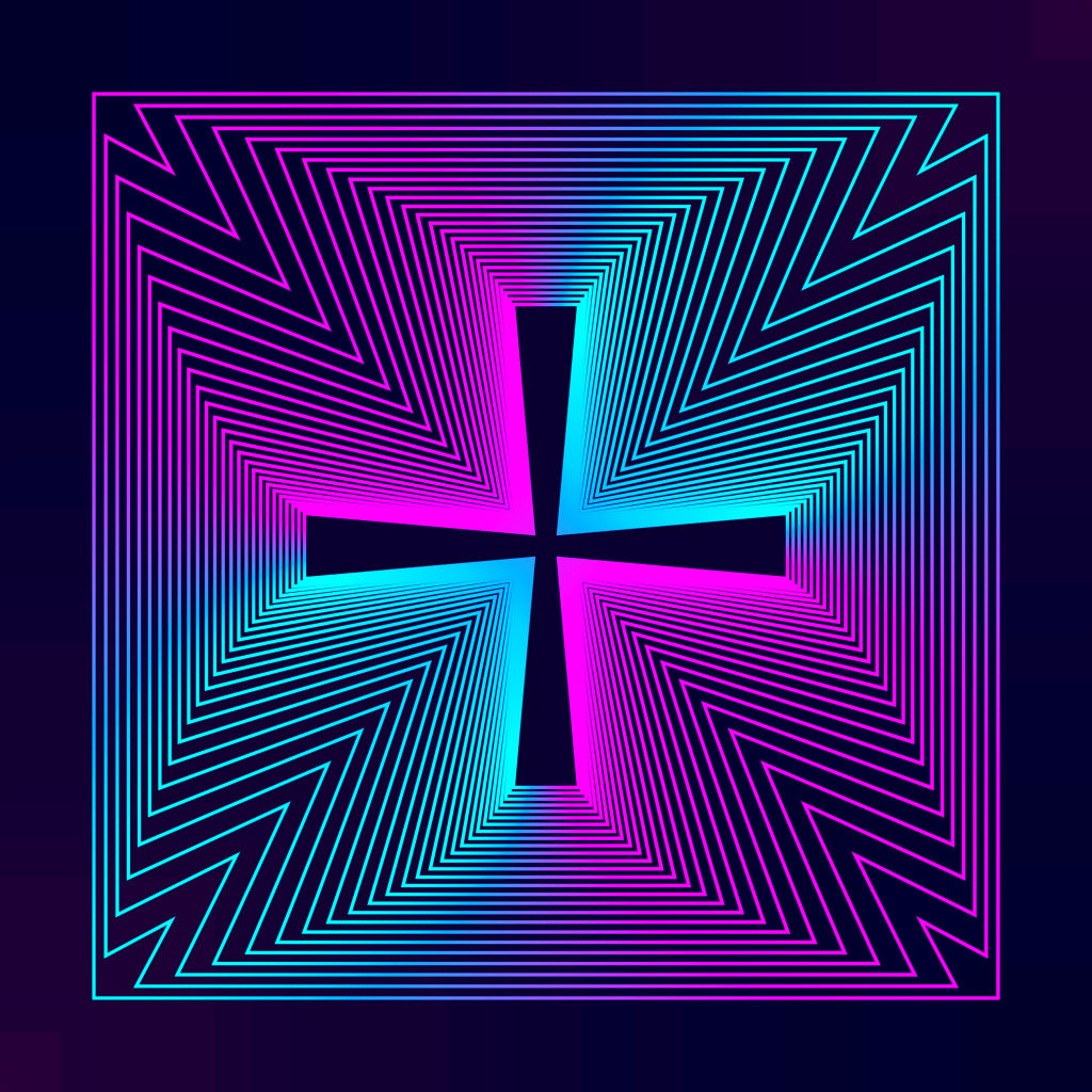 Neon background square shape, geometric background