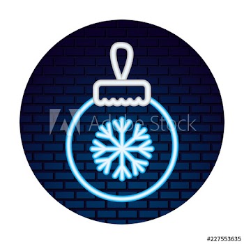neon ball snowflake sticker merry christmas
