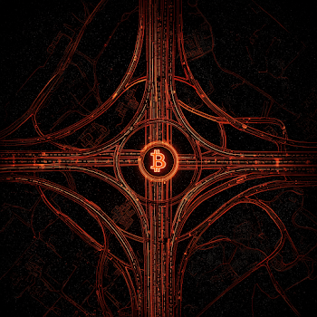Neon Bitcoin Nexus: A Sci-Fi Map