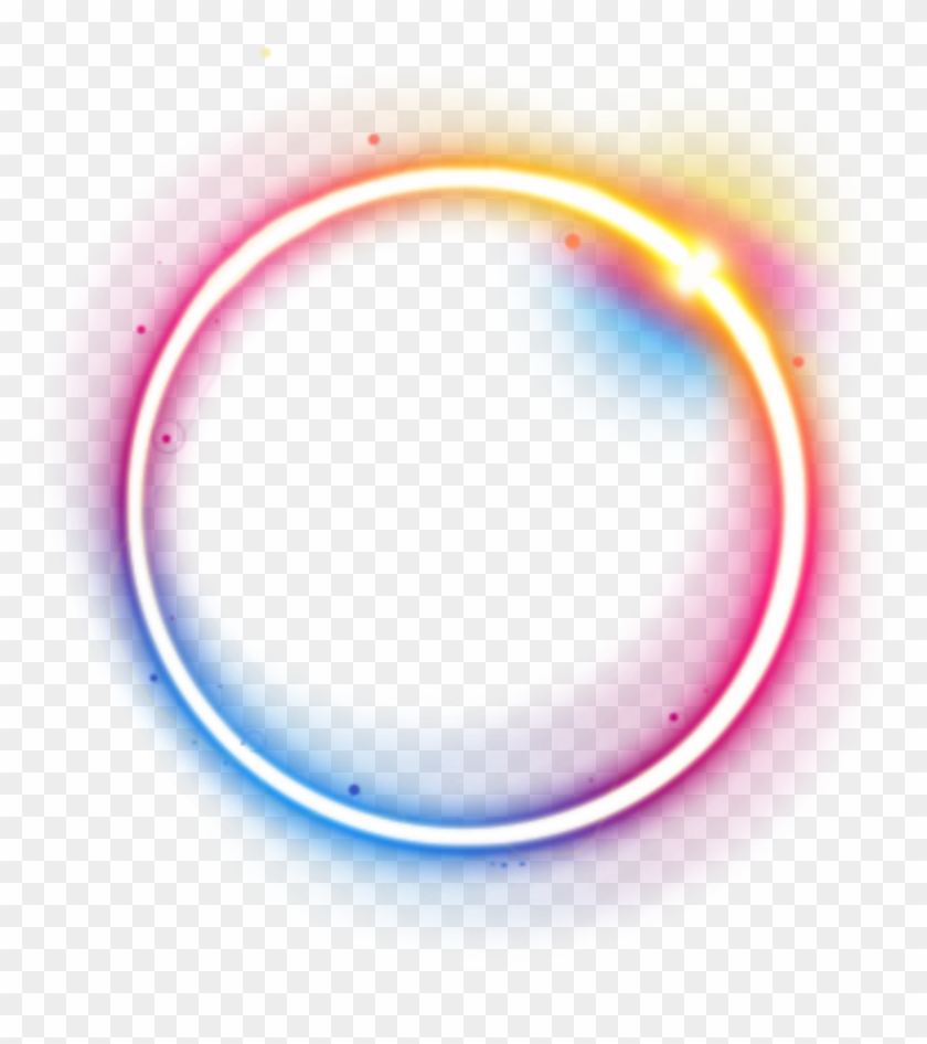 Neon Circle Rainbow Colorful Galaxy - Circulos De Fuego Png