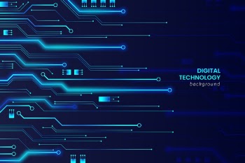 Neon circuit board background Free Vector