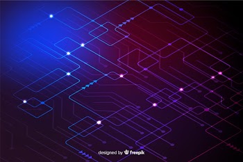 Neon circuit board wallpaper Free Vector