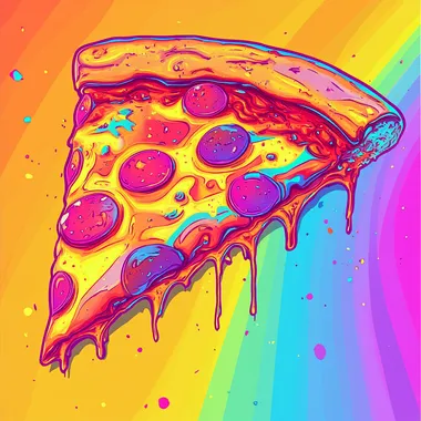 Neon Dreams: A Vaporwave Tribute to Pixelated Pizza Art Neon Dreams: A Vaporwave Tribute to Pixelated Pizza Art