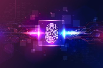 Neon fingerprint background style Free Vector