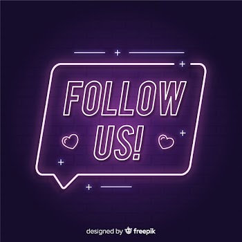 Neon follow us background