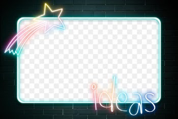 Neon frame ideas word star doodle png