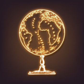 Neon globe clipart, education aesthetic | Free PSD - rawpixel