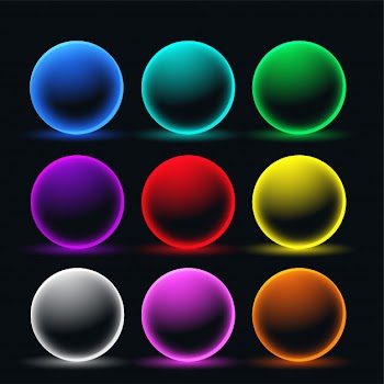 Neon glowing sphere circles set Free Vector