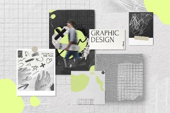 Neon gray mood board mockup, | Free PSD Mockup - rawpixel