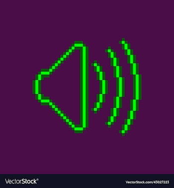 neon green glowing icon sound on button