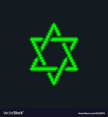 neon green star of david sign