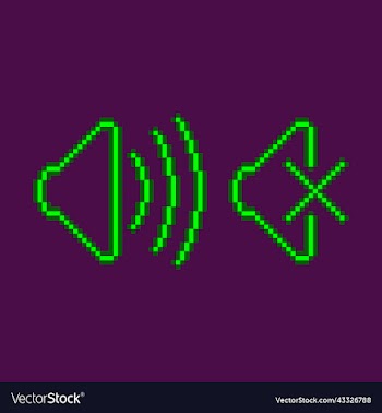 neon green symbols of on and off mute