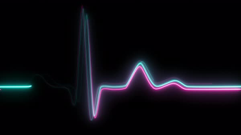 Neon heartbeat on black isolated background. Seamless loop ...