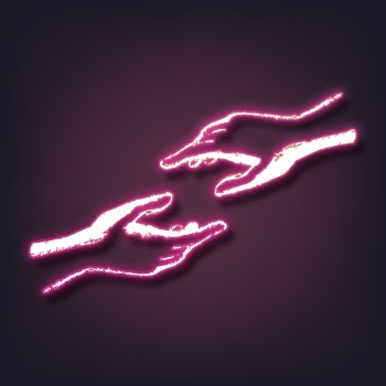 Neon helping hands clipart, friendship | Free PSD - rawpixel