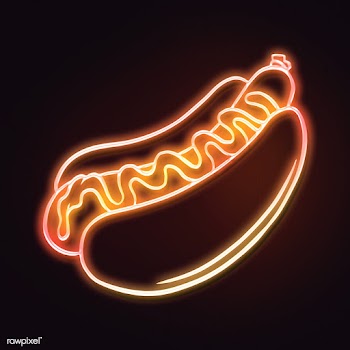 Neon hot dog sticker design element | Free  illustration - 2355557