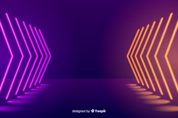 Neon illuminated stage background Free Vector
